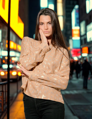 Saint-Tropez Golden Leopard Blouse