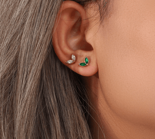 Boucles d'oreilles style marquises vertes