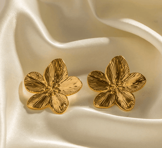 Boucles d'oreilles fleurs doré