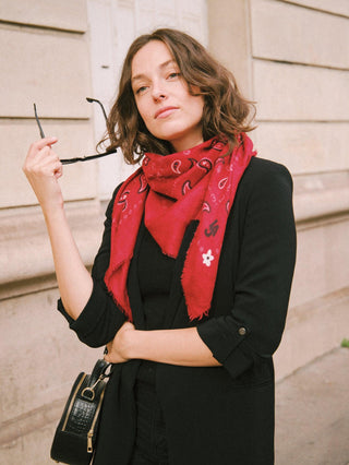 Indira Red Cashmere Scarf