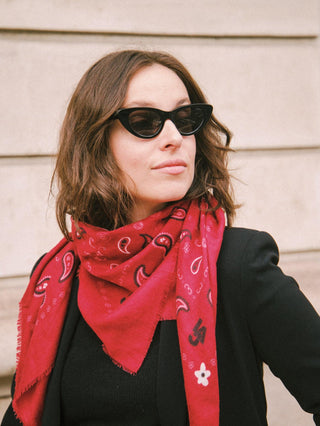 Indira Red Cashmere Scarf
