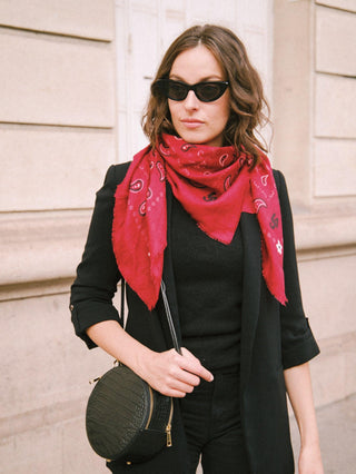 Indira Red Cashmere Scarf