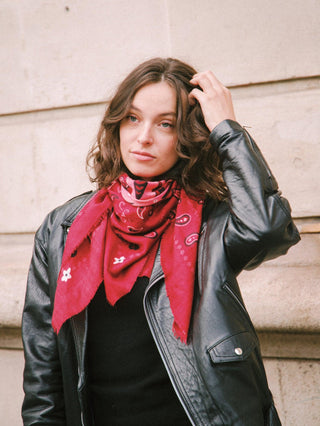 Indira Red Cashmere Scarf