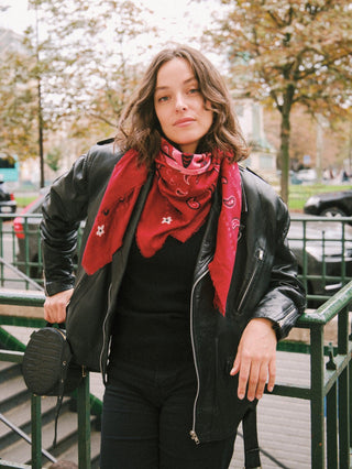 Indira Red Cashmere Scarf