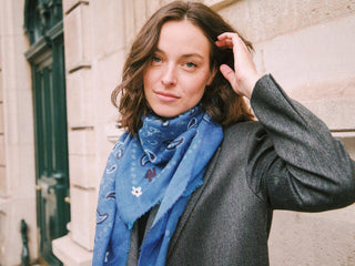 Indira Blue Cashmere Scarf