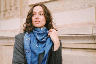 Indira Blue Cashmere Scarf