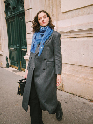 Indira Blue Cashmere Scarf