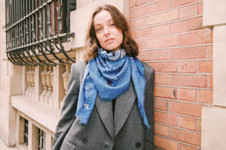 Indira Blue Cashmere Scarf