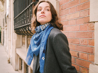 Indira Blue Cashmere Scarf