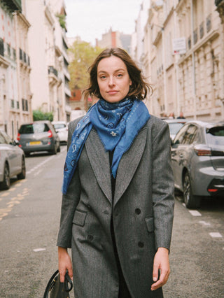 Indira Blue Cashmere Scarf