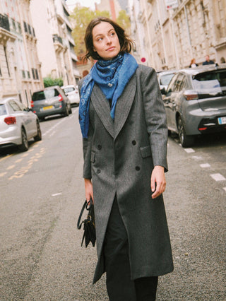 Indira Blue Cashmere Scarf