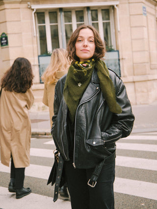 Indira Khaki Cashmere Scarf