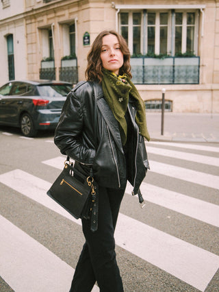 Indira Khaki Cashmere Scarf