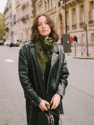 Indira Khaki Cashmere Scarf