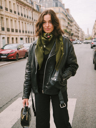 Indira Khaki Cashmere Scarf