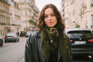 Indira Khaki Cashmere Scarf