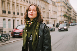 Indira Khaki Cashmere Scarf