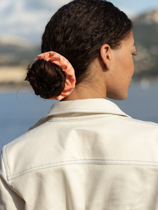 Orange plaid scrunchie