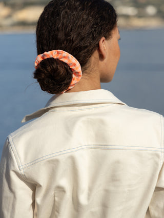 Orange plaid scrunchie
