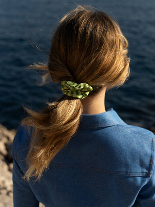 Green plaid scrunchie