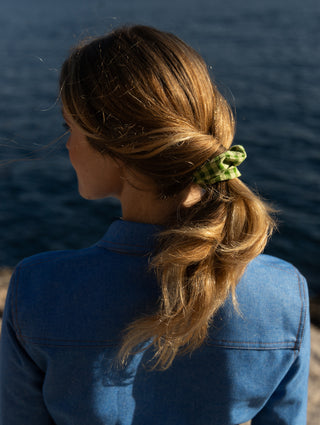 Green plaid scrunchie