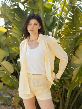 Simone oversized shirt yellow stripes