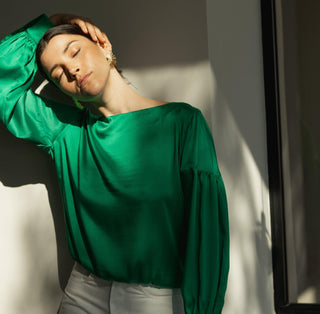 Menorca blouse Emerald green