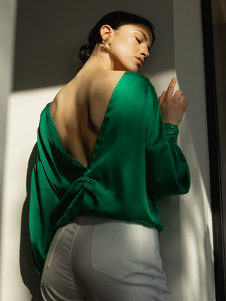 Menorca blouse Emerald green