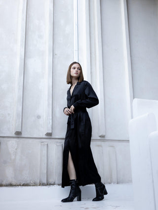 Lisbon black silk dress