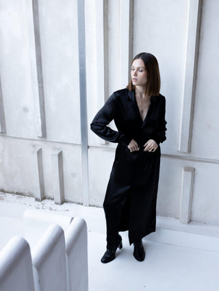 Lisbon black silk dress