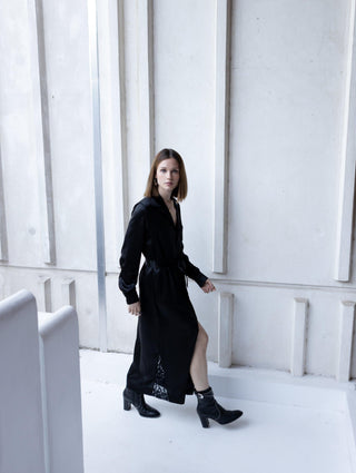 Lisbon black silk dress