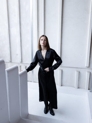 Lisbon black silk dress