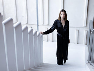 Lisbon black silk dress