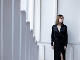 Lisbon black silk dress