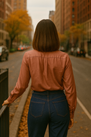 Powder pink London silk shirt