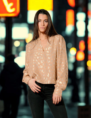 Saint-Tropez Golden Leopard Blouse