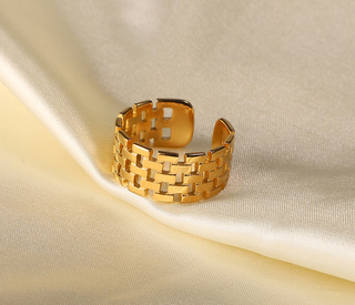 Bague maillons doré