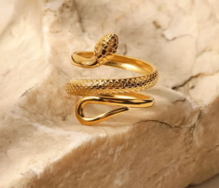 Bague serpent doré