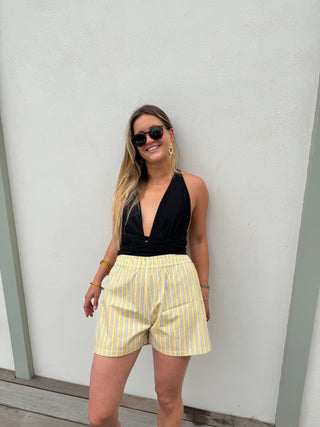 Yellow blue striped boxer shorts - Marius