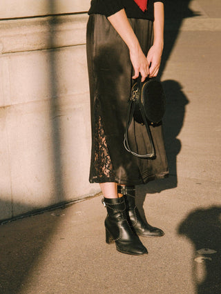 Black silk Roma skirt