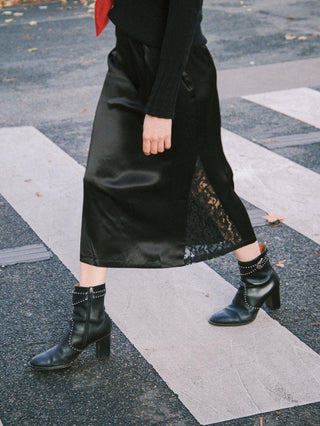 Black silk Roma skirt