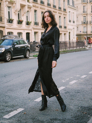 Robe en soie noire Lisbonne