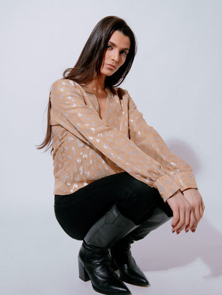 Saint-Tropez Golden Leopard Blouse