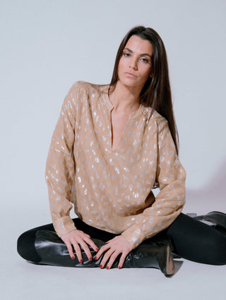 Saint-Tropez Golden Leopard Blouse