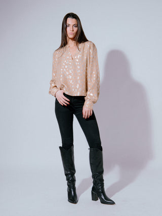 Saint-Tropez Golden Leopard Blouse