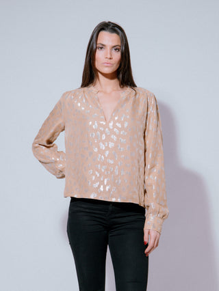 Saint-Tropez Golden Leopard Blouse