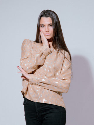 Saint-Tropez Golden Leopard Blouse