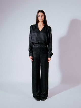 Pantalon en soie taille haute Porto