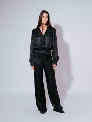Pantalon en soie taille haute Porto
