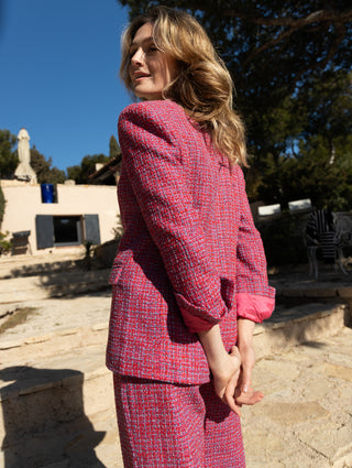 Luke pink tweed blazer